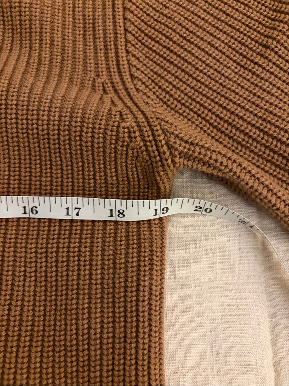Sezane Ivane Crochet-Trim collar Knit Sweater - Camel size M like new - Picture 3 of 5